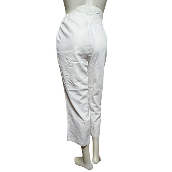 SAG Harbor White Linen Blend Drawstring Pants Size 14 – Casual Comfort - Picture 14 of 16